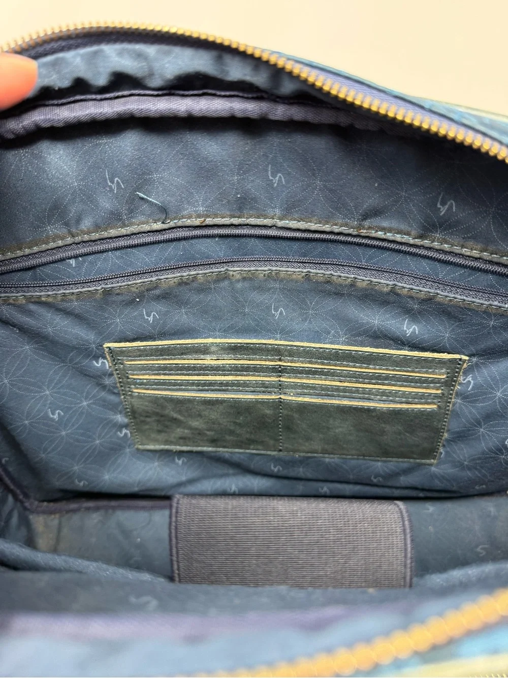 Velez Colombian Leather Blue Laptop Bag with Top Handle and Detachable Strap
